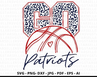 Go Patriots Basketball SVG, Mascot Pride (Digital Files)