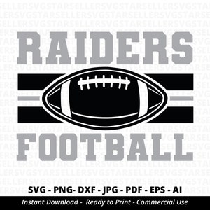 Raiders Football SVG PNG ,Raiders svg,Raiders Shirt svg,Raiders Mascot svg,Raiders Pride svg,Raiders Cheer svg,Raiders png,Cricut,Silhouette