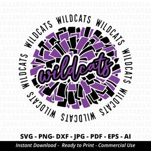 Wildcats SVG PNG, Wildcats  Pom Pom svg,Wildcats Cheer svg,Wildcats Cheerleader svg,Wildcats Mascot svg,Wildcats Mom svg,Wildcats Pride svg
