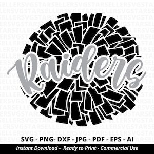 Raiders SVG,Pom Pom svg,Raiders Football svg,Raiders Cheer svg,Cheerleader svg,Raiders Mascot svg,Football Mom svg,School Mascot svg,Cricut
