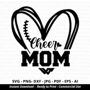 Cheer Mom SVG,Cheerleader Mom svg,Cheer svg,Cheerleader Heart svg,Team Spirit svg,Mom svg,Cheer Mom Shirt svg,Cricut,Silhouette