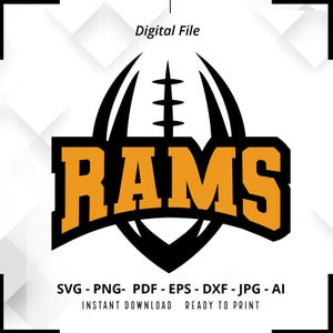Rams SVG PNG, Rams Fußball svg, Rams Shirt svg, Rams Maskottchen svg, Widder Pride svg, Rams jubeln svg, Rams Png, Sport svg, Cut File, Silhouette