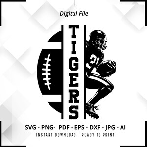 Tigers SVG PNG, Tigers Football svg, Tigers Mascot svg, Tigers Shirt svg, Tigers Cheer svg, School Spirit svg, Tigers Pride svg, Cut File