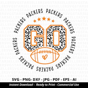 Go Packers Football SVG PNG, Packers svg,Leopard Go Packers svg,Packers Mascot svg,Packers Shirt svg,Packers Football svg,Packers PNG,Cricut