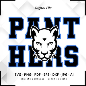 Panthers SVG PNG, Panthers Mascot svg, Panthers Face svg, Panthers Shirt svg, Panthers Cheer svg, School Spirit svg, Cricut, Cut File