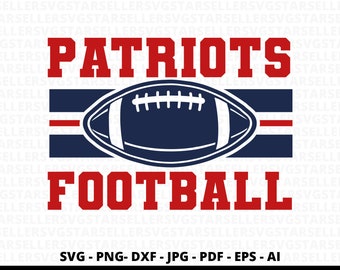 Patriots Football SVG PNG, Team Pride, Silhouette (Digital Files)