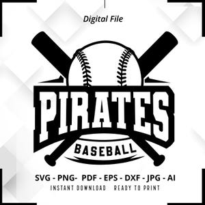 Pirates Baseball SVG PNG, Pirates svg, Baseball svg, Pirates Shirt svg, Pirates Cheer svg, Pirates Mom svg, Baseball Shirt svg, Cricut
