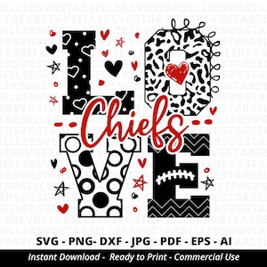 Love Chiefs SVG,Chiefs svg,Chiefs Mascot,Cheerleader svg,Chiefs Cheer svg,Team Spirit svg,Chiefs Heart,Chiefs Shirt svg,Chiefs Mom,Cricut