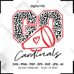 Go Cardinals SVG PNG, Cardinals Cheer svg, Cardinals Shirt svg, Cardinals Mascot svg, School Spirit, Cardinals Pride svg, Cricut, Cut File