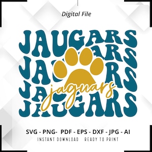 Jaguars SVG PNG, Jaguars Mascot svg, Jaguars Paw svg, Jaguars Shirt svg, Jaguars Cheer svg, School Spirit svg, Jaguars Pride svg, Cricut