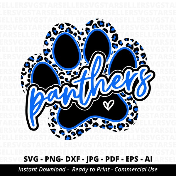 Panthers Paw SVG PNG, Panthers svg,Leopard Panthers Paw svg,Panthers Cheer svg,Panthers Mascot svg, Football Mama svg,Cricut,Sublimation PNG