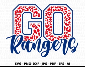 Leopard Go Rangers SVG, School Spirit Cut File (Digital Download)