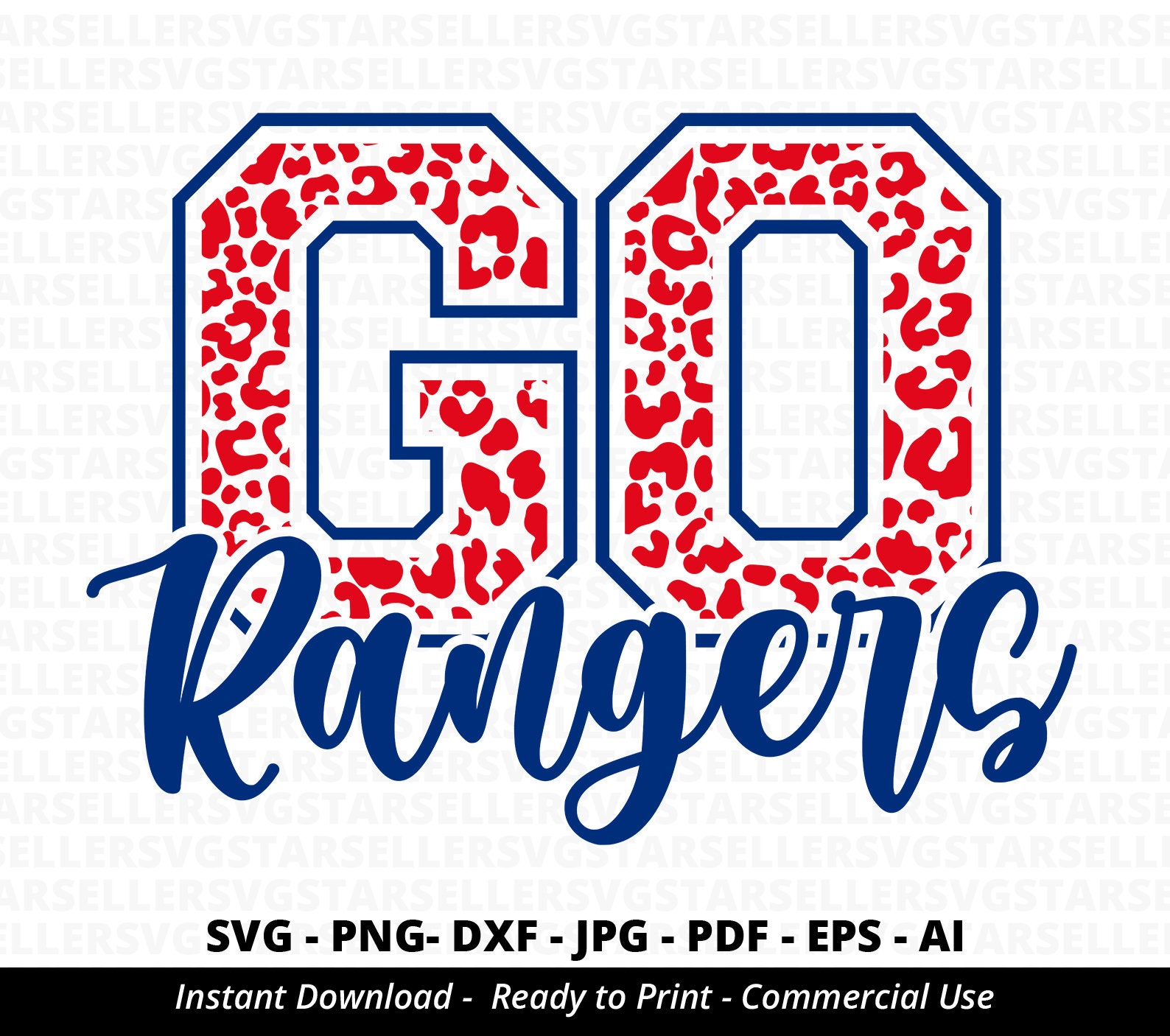 Leopard Go Rangers SVG,Rangers svg,Rangers Cheer svg,Rangers Mascot  svg,Cheer Little Mom,Team Mascot,School Team svg,School Spirit,Cricut