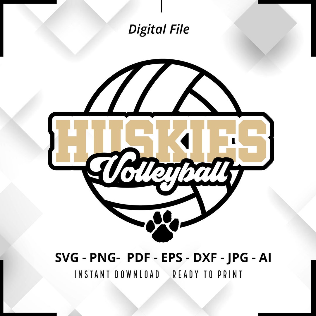 Huskies Volleyball SVG PNG, Huskies Svg, Huskies Cheer Svg, Volleyball, Huskies Mom Svg, Huskies