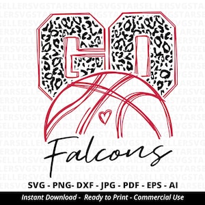 Go Falcons Basketball SVG,Falcons svg,Go Leopard Falcons svg,Falcons Mascot svg,Falcons Mom svg,Falcons Pride svg,Falcons Cheer svg,Cricut