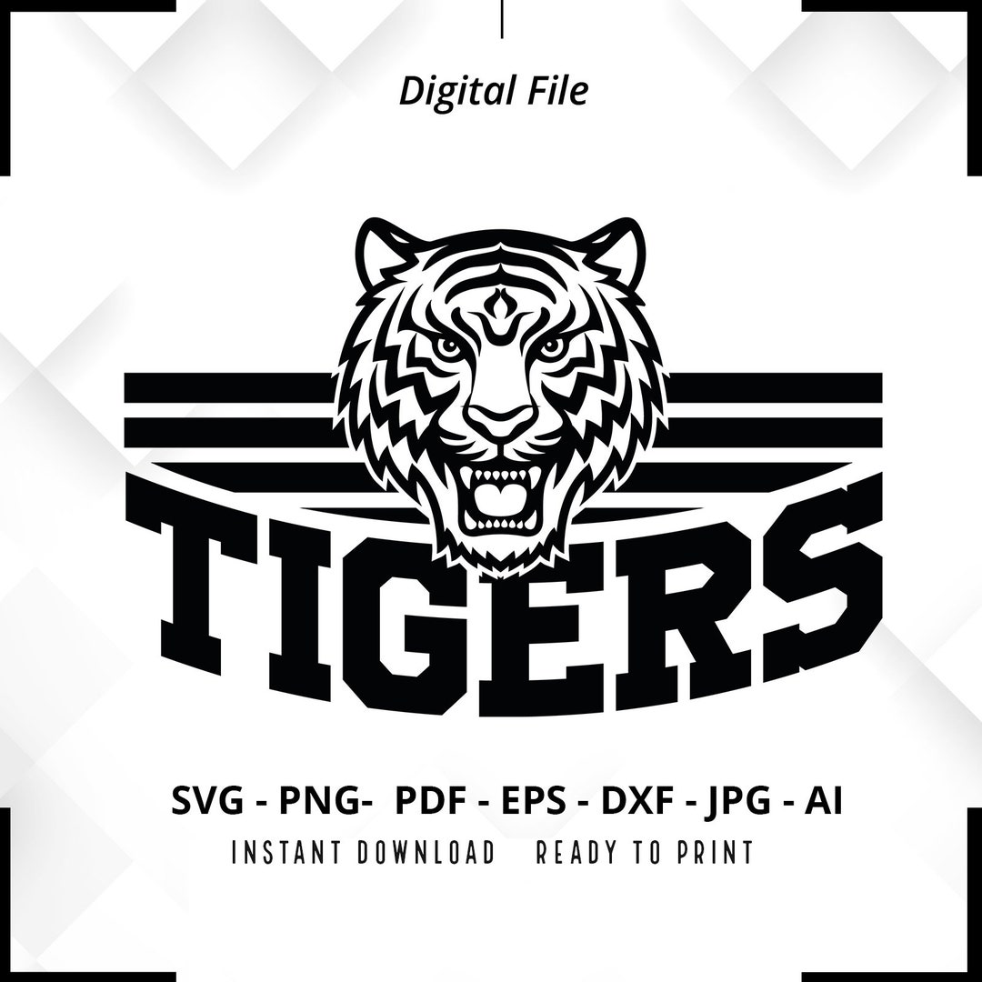 Tigers SVG PNG , Tiger Svg, Tigers Face Svg, Tigers Mascot Svg, Tigers
