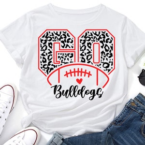 Bulldogs cheer SVG featuring bold mascot and leopard accents for vinyl and sublimation projects