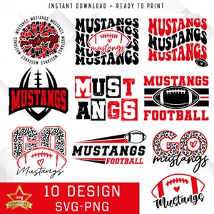 Mustangs Bundle SVG PNG, Mustangs Football Bundle svg, Bundle svg, Football Bundle , Sports Team Svg, Digital Cut File, Instant Download