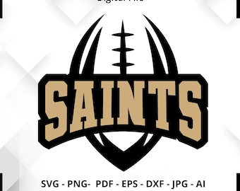 Saints Football SVG, School Spirit Mascot (Digital File)