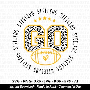 Go Steelers Football SVG PNG, Steelers svg,Leopard Go Steelers svg,Steelers Mascot svg,Steelers Shirt svg,Steelers Football svg,Steelers PNG