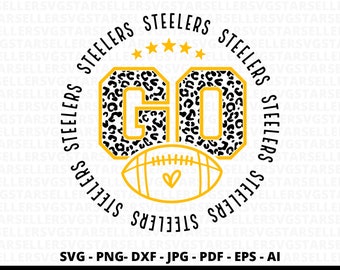 Leopard Go Steelers SVG PNG, Football Mascot (Digital Download)