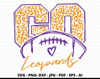 Leopards Football SVG, School Spirit Graphic (Digital Download)