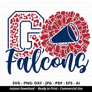 Go Falcons Leopard SVG,Falcons Cheer svg,Falcons Mascot svg,Cheer Little Mom,School Team svg,Team Mascot,School Spirit svg,Cricut,Silhouette