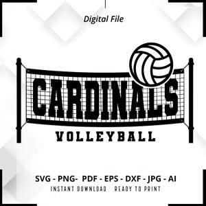 Cardinals Volleyball SVG PNG, Cardinals svg, Cardinals Cheer svg, Volleyball svg, Cardinals Mom, Cardinals Shirt svg, Cardinals Pride,Cricut