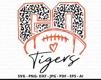 Leopard Tigers Football SVG, School Spirit Cheer (Digital Download)