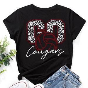 Go Cougars Volleyball Svg,leopard Cougars Svg,volleyball Mom Svg ...