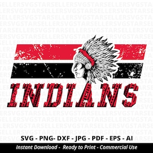 Indians SVG PNG, Indians Cheer svg,Indians Shirt svg,School Pride Mascot,Indians Mascot svg,Indians School Team svg,Cricut,Silhouette
