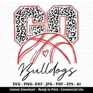 Go Bulldogs バスケットボール SVG、Bulldogs svg、Go Leopard Bulldogs svg、Bulldogs マスコット svg、Bulldogs Mom svg、Bulldogs プライド、Bulldogs チア、Cricut