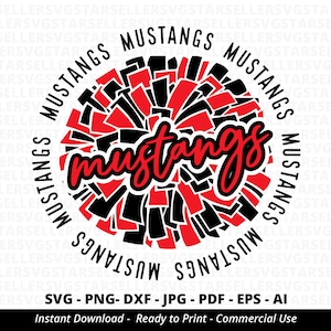 Mustangs SVG, svg pompons Mustangs, svg Cheer Mustangs, svg pom-pom girl Mustangs, svg mascotte des Mustangs, svg maman Mustangs, svg fierté Mustangs, Cricut