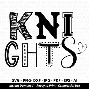 Knights SVG,Knights Football svg,Knights Heart svg,Knights Cheer svg,Football Mascot Heart svg,Knights Mascot svg,School Team svg,Cricut