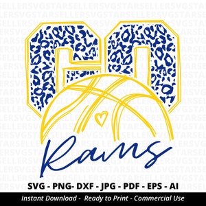 Go Rams Basketball SVG,Rams svg,Leopard Go Rams svg,Rams Mascot svg,Rams Mom svg,Rams Pride svg,Rams Cheer svg,Rams School Team,Cricut
