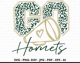 Leopard Hornets Cheer SVG, School Spirit, Cricut (Digital Download)