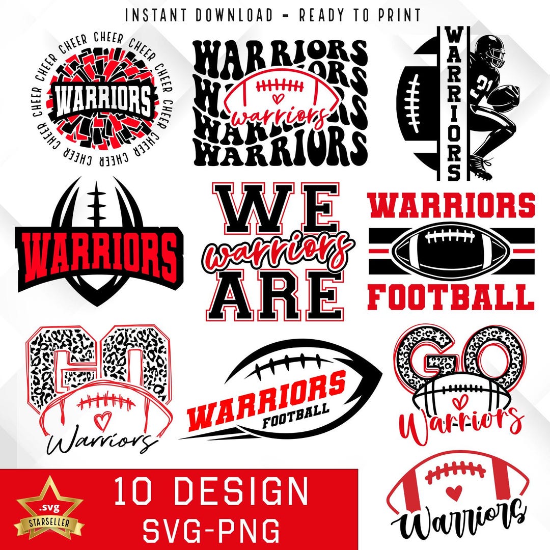 Sport Roster Svg Warriors Football SVG Bundle, Sports Team Cut Files (digital Download ...