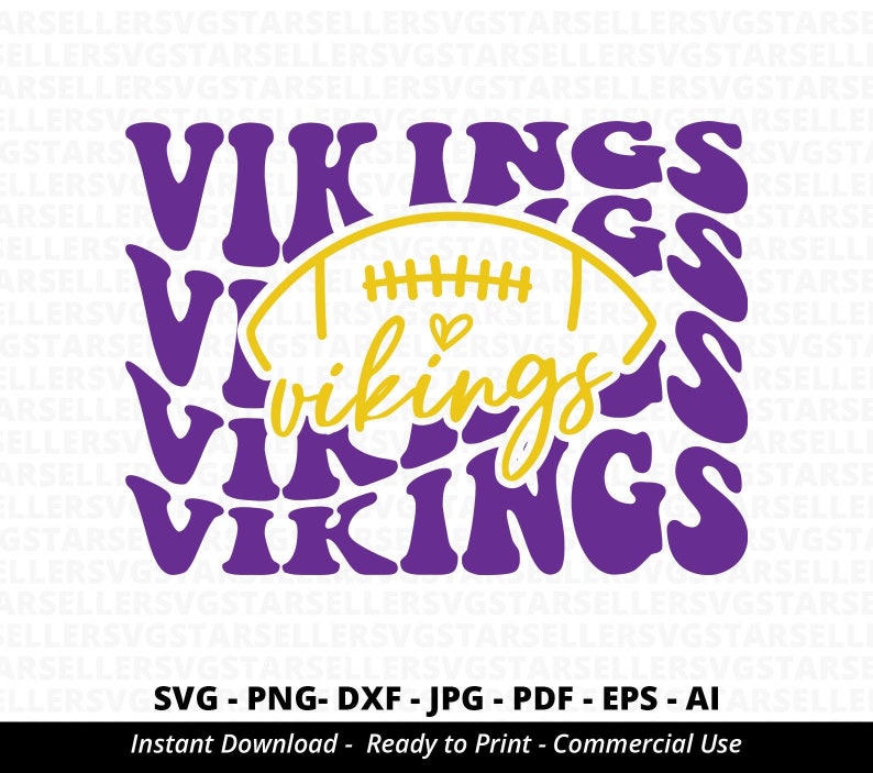 Vikings Football SVG PNG Vikings Svgstacked Vikings Etsy