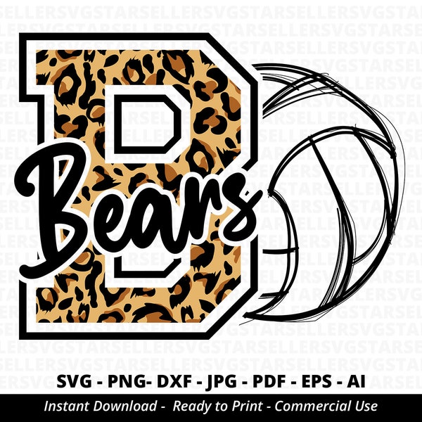 Bären SVG, Bären-Volleyball svg, Leoparden Bären svg, jubeln Mama svg, Teamgeist svg, Bären-Maskottchen svg, Bären jubeln, Liebesbären, Volleyball Mama, Cricut