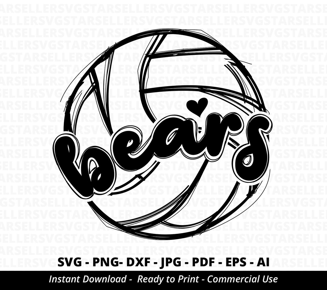 Bears Volleyball Svgbears Svgbears Mascot Svgbears Pride - Etsy