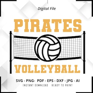 Pirates Volleyball SVG PNG, Pirates svg, Pirates Cheer svg, Volleyball svg, Pirates Mom svg, Pirates Shirt svg, Pirates Pride svg, Cricut