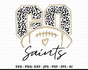 Leopard Saints Mascot SVG, Football Pride, Cheer Shirt Design (Digital File)