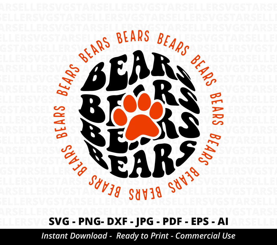 Bears Paw SVG PNG, Bears Svg,stacked Bears Paw Svg,bears Cheer Svg