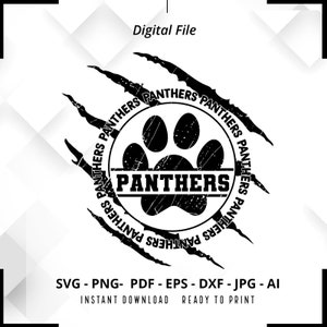 Panthers SVG PNG, Panthers Paw svg, Panthers Mascot svg, Panthers Claw svg, Retro Panthers svg, Panthers Sport svg, Panthers Shirt svg