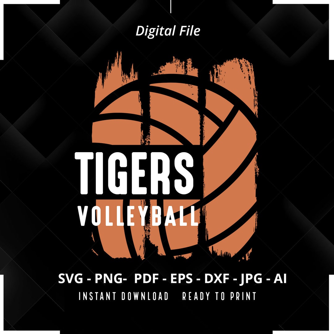 Tigers Volleyball SVG PNG, Tigers Svg, Tigers Cheer Svg, Volleyball Svg