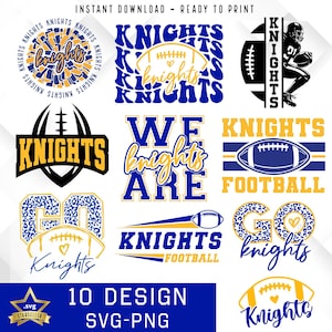 Knights Bundle SVG PNG, Knights Football Bundle svg, Bundle svg, Football Bundle , Sports Team Svg, Digital Cut File, Instant Download