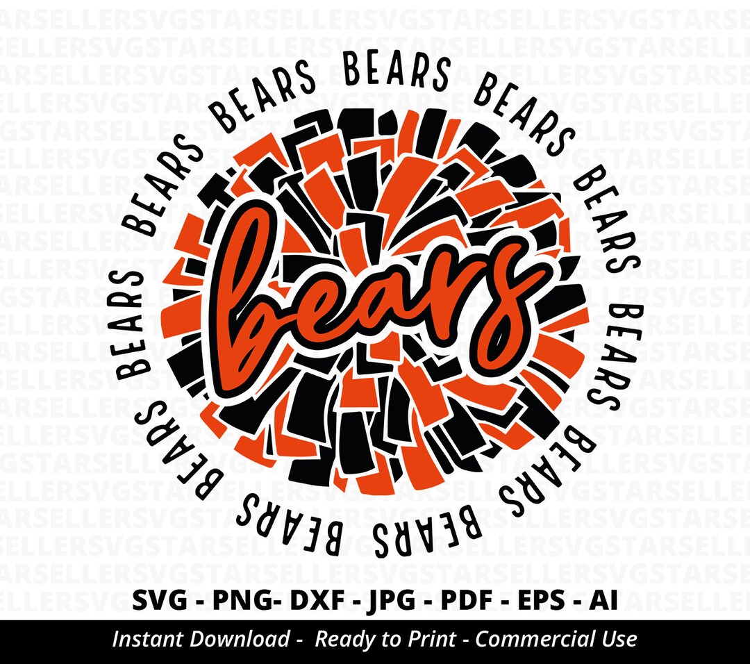 Bears SVG, Bears Pom Pom Svg,bears Cheer Svg,bears Cheerleader Svg