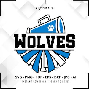 Wolves SVG PNG, Wolves Paw svg, Wolves Mascot svg, Wolves Cheer svg, Retro Wolves svg, Wolves Sport svg, Wolves Shirt svg,Wolves School Team