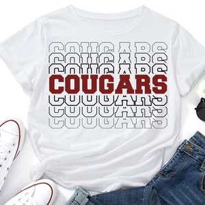 Cougars Svg,stacked Cougars Svg,cougars Team Mascot,school Team Svg ...