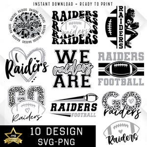 Raiders Bundle SVG PNG, Raiders Football Bundle svg, Bundle svg, Football Bundle, Squadra sportiva Svg, File di taglio digitale, Download immediato